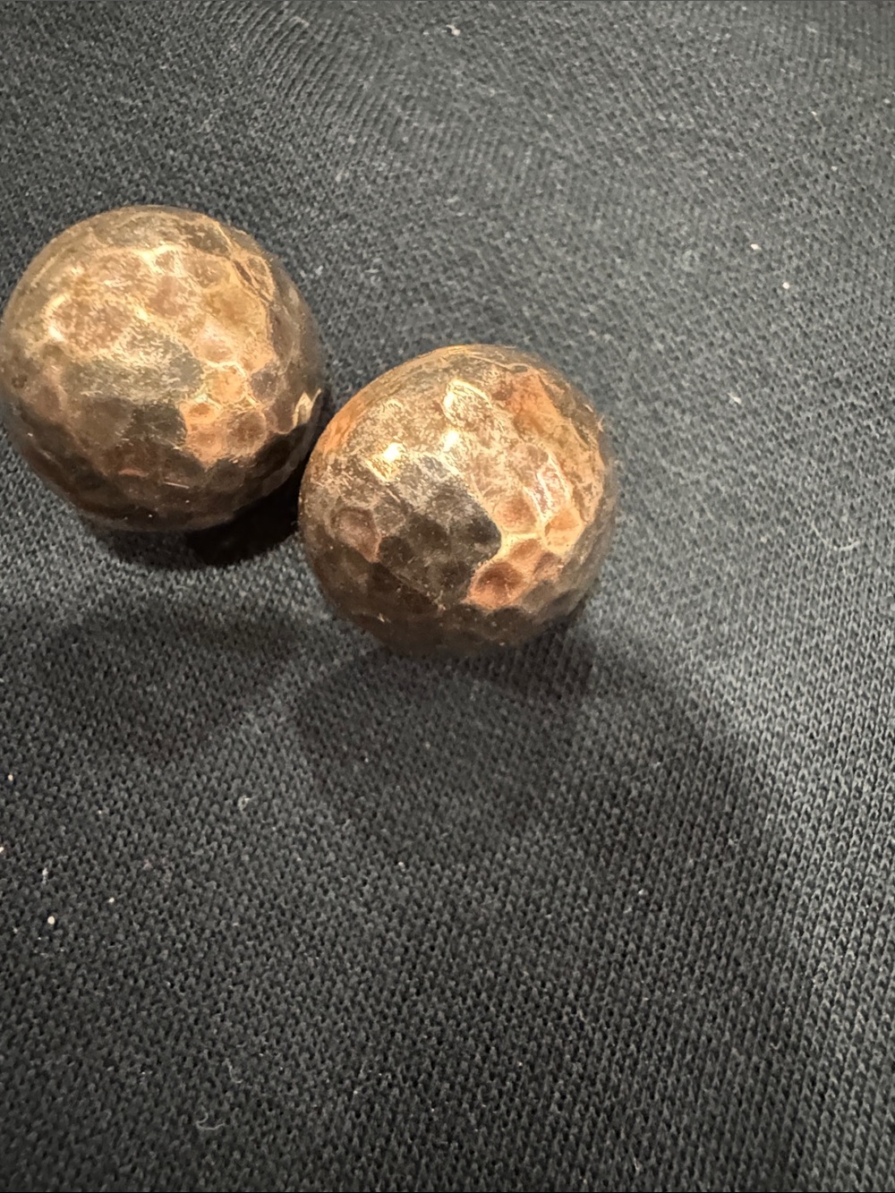 Hammered Round Stud Earrings in Antique Copper
